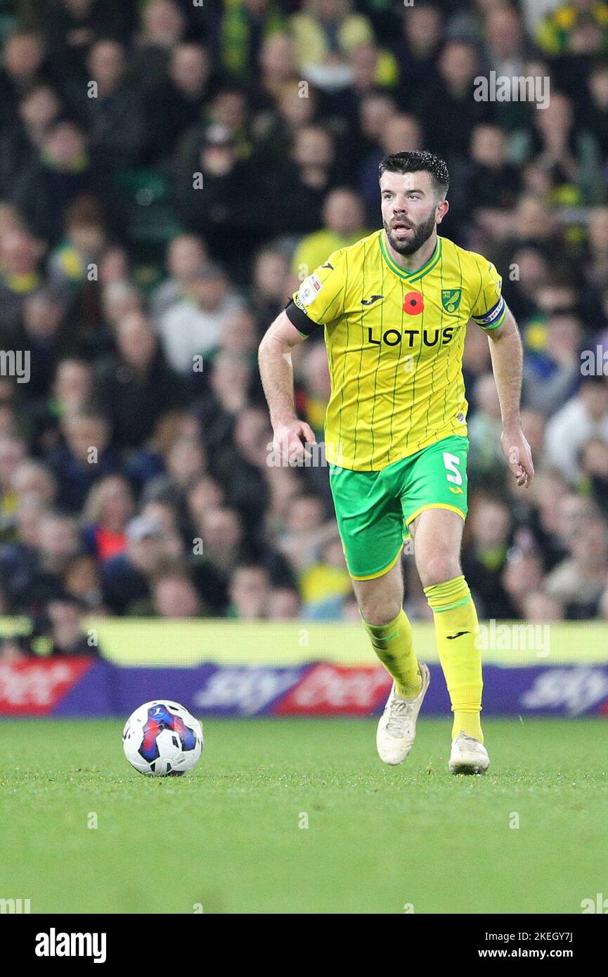 Norwich, UK. 12th Nov, 2022. Grant Hanley of Norwich City in action during the Sky Bet Championship match between Norwich City and Middlesbrough at Carrow Road on November 12th 2022 in Norwich, England. (Photo by Mick Kearns/phcimages.com) Credit: PHC Images/Alamy Live News Stock Photo
