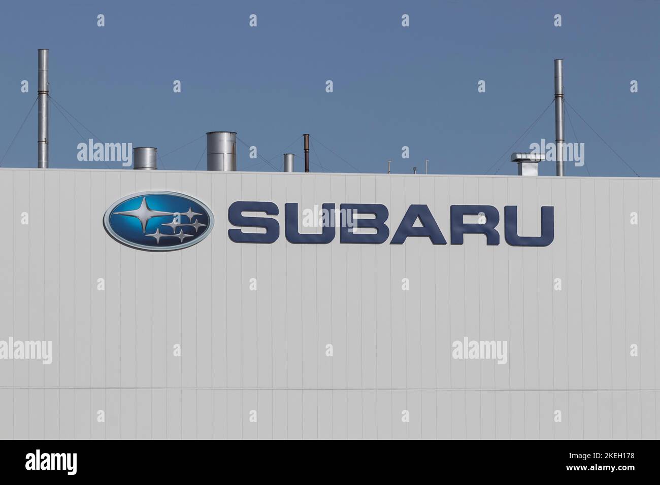 Lafayette - Circa November 2022: Subaru manufacturing plant. Subaru produces the Ascent, Impreza, Legacy and Outback models. Stock Photo