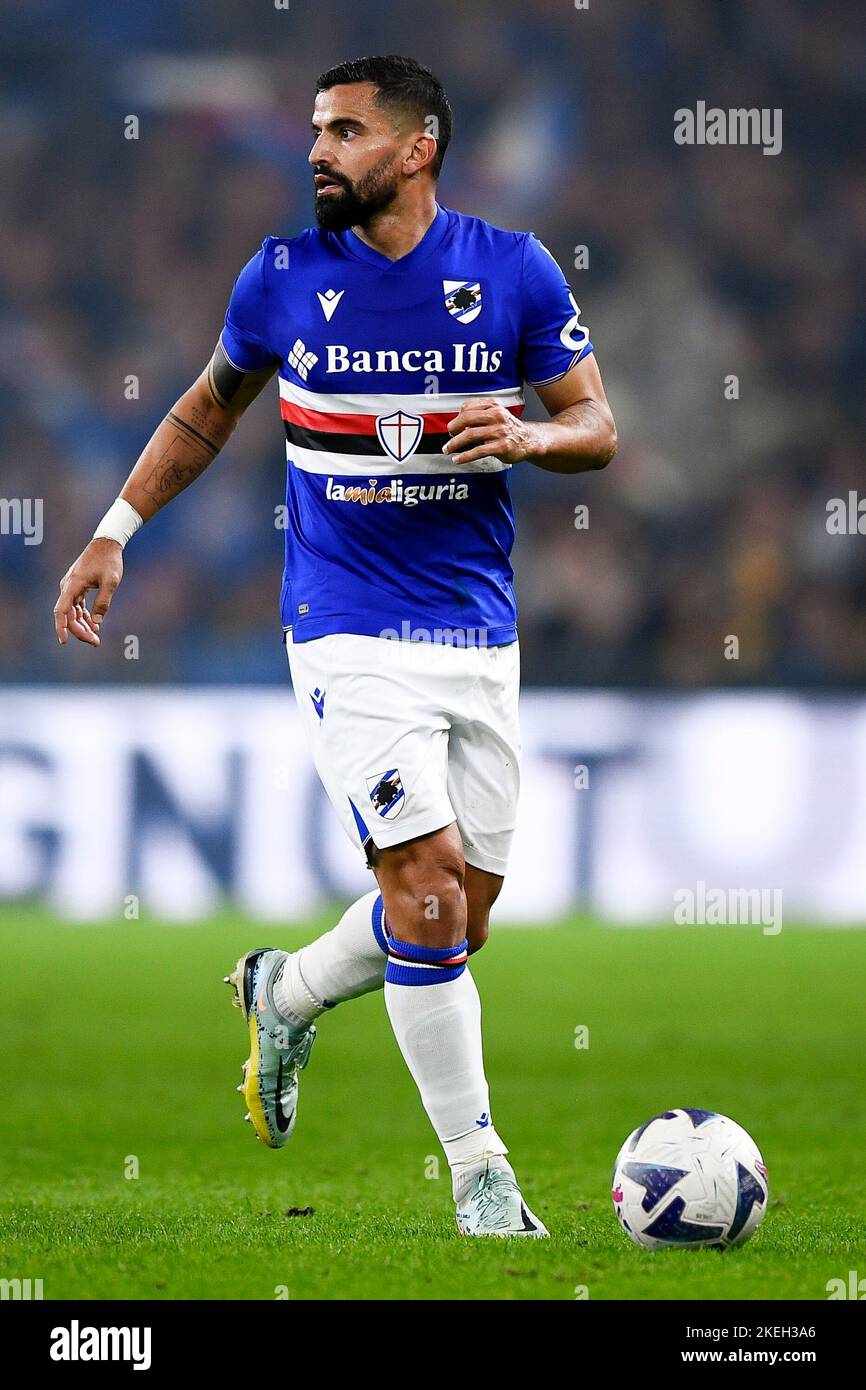 Genoa, Italy. 30 April 2022. Manolo Portanova of Genoa CFC in action during  the Serie A football match between UC Sampdoria and Genoa CFC. Credit:  Nicolò Campo/Alamy Live News Stock Photo - Alamy