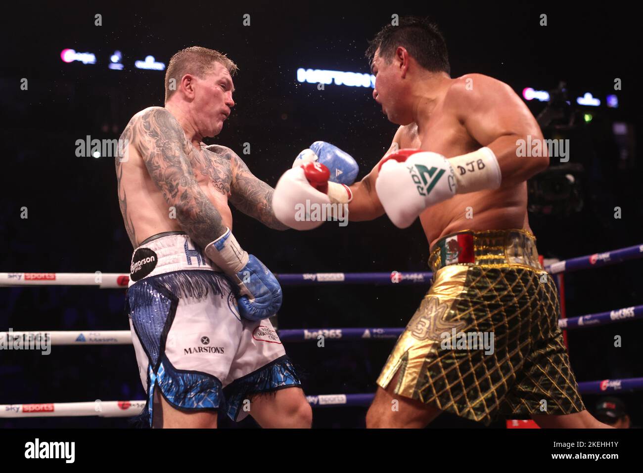 Ricky Hatton (left) in action against Marco Antonio Barrera in the