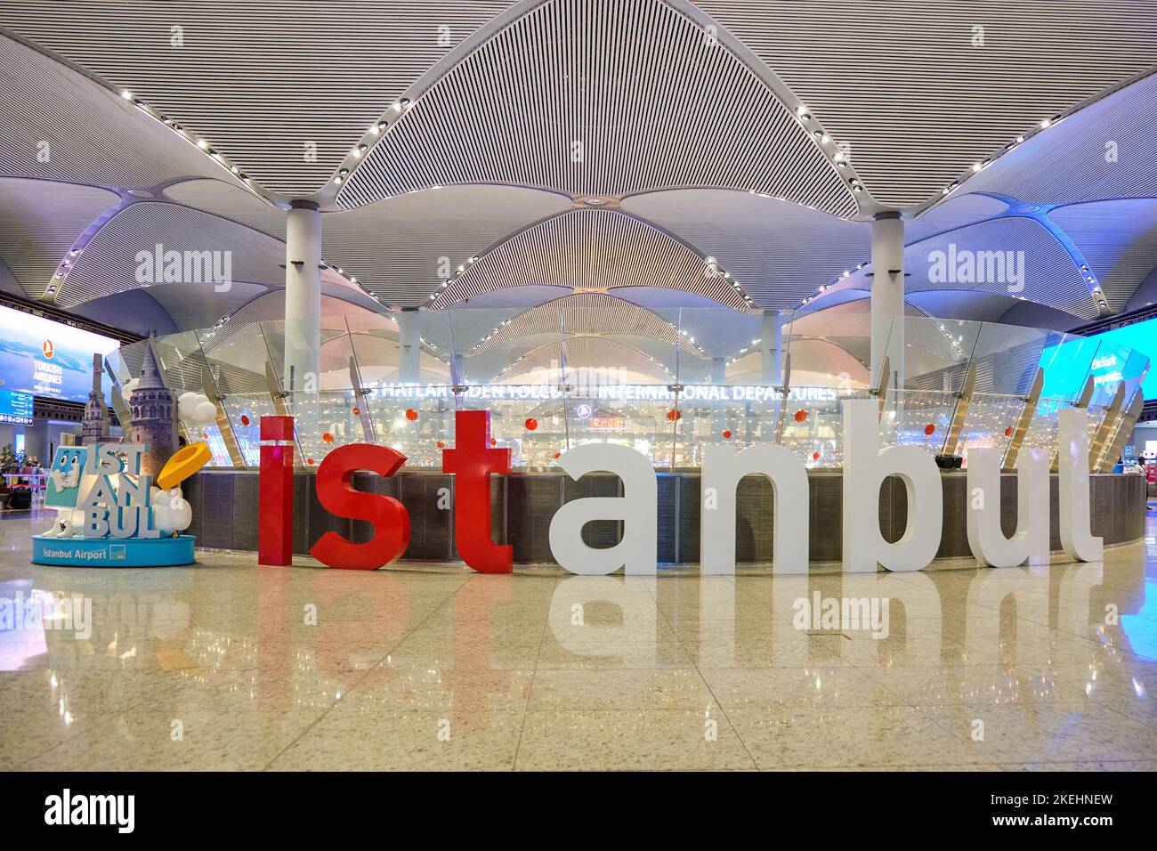 Main Hall of Istanbul Havalimani Airport in Istanbul Turkey on 16 September 2022 Stock Photo