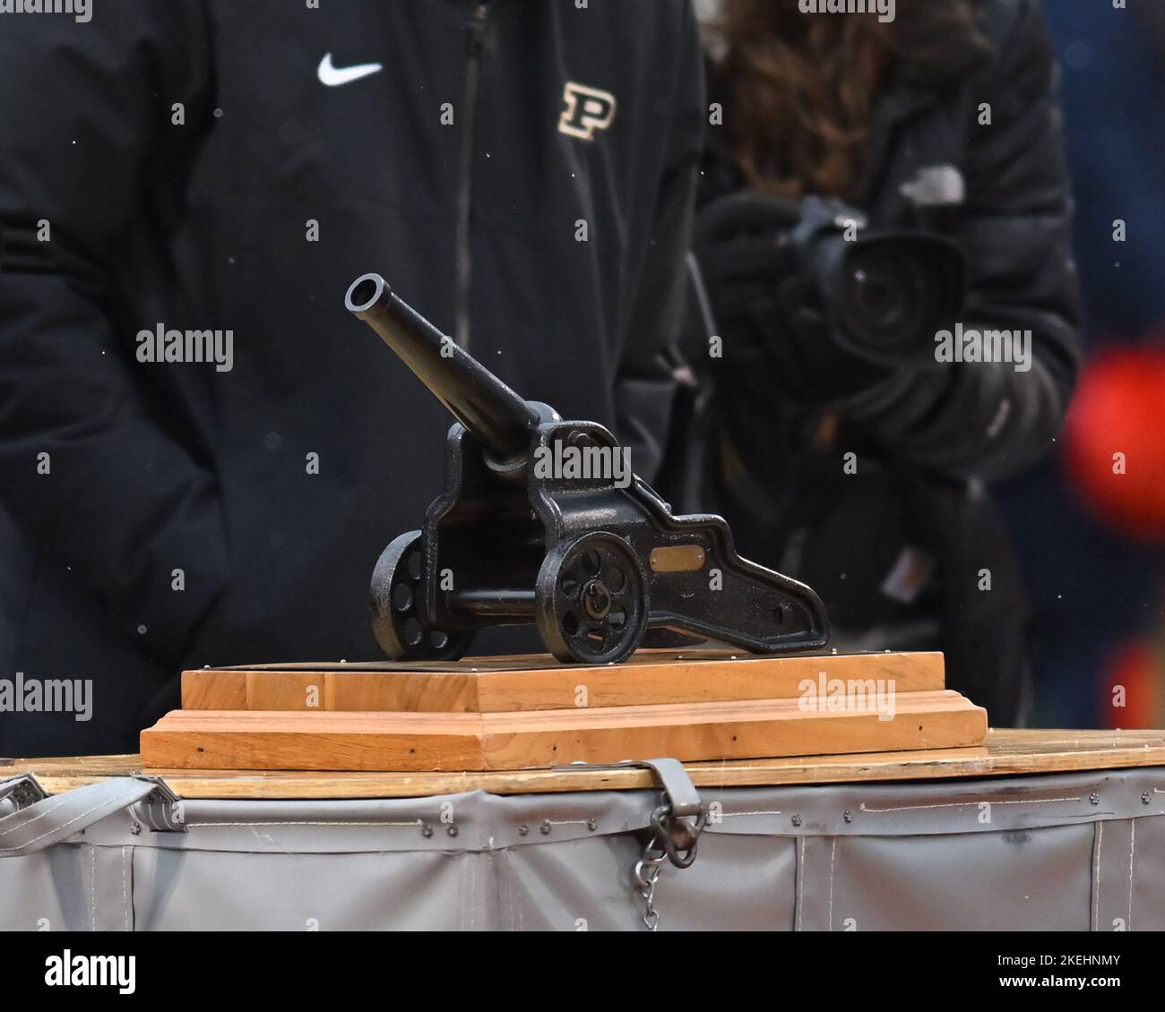 Champaign, Illinois, USA. 12th Nov, 2022. The Purdue Cannon on display