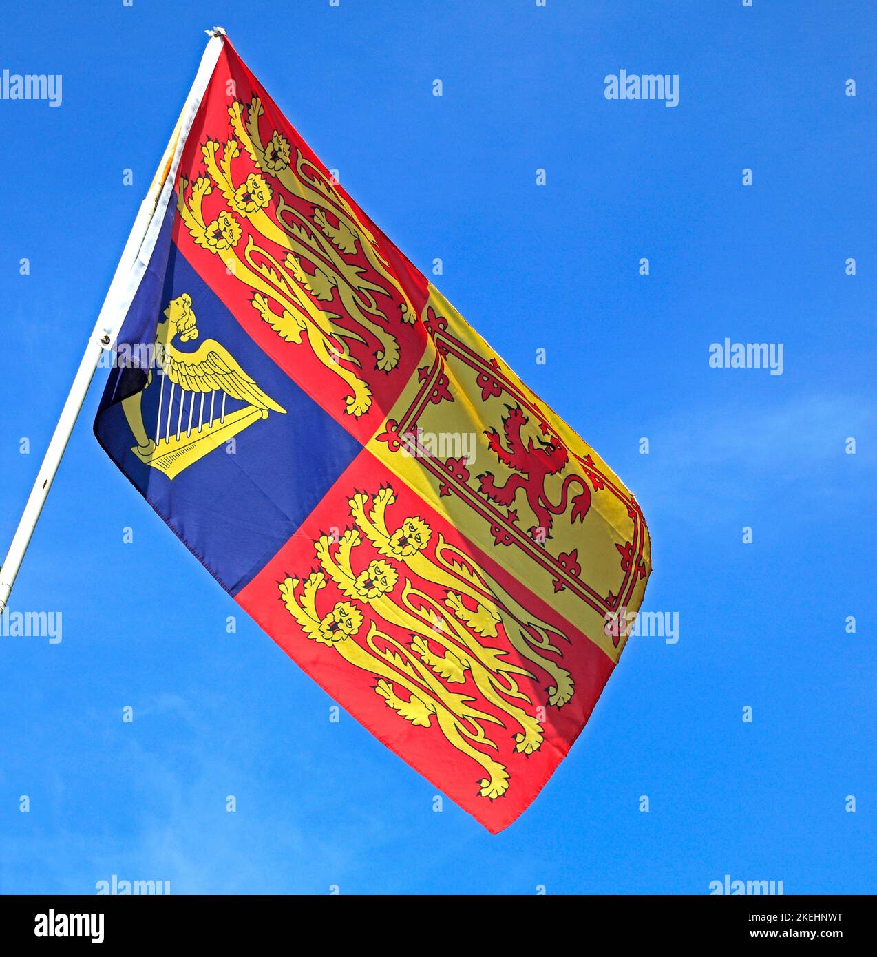 Royal Standard, Flag, British, heraldic, England, UK Stock Photo Alamy