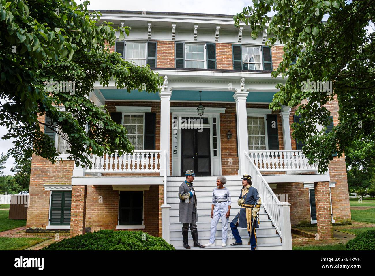 Newport News Virginia,Lee Hall Mansion,visitors travel traveling tour tourist tourism landmark landmarks culture cultural,vacation group people person Stock Photo