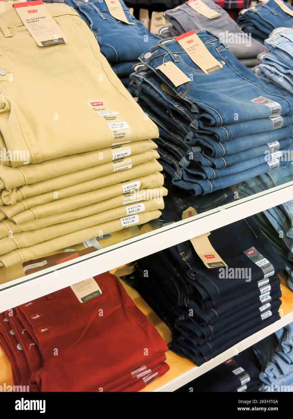 Jeans on Display to Promote Sales Stock Photo Alamy