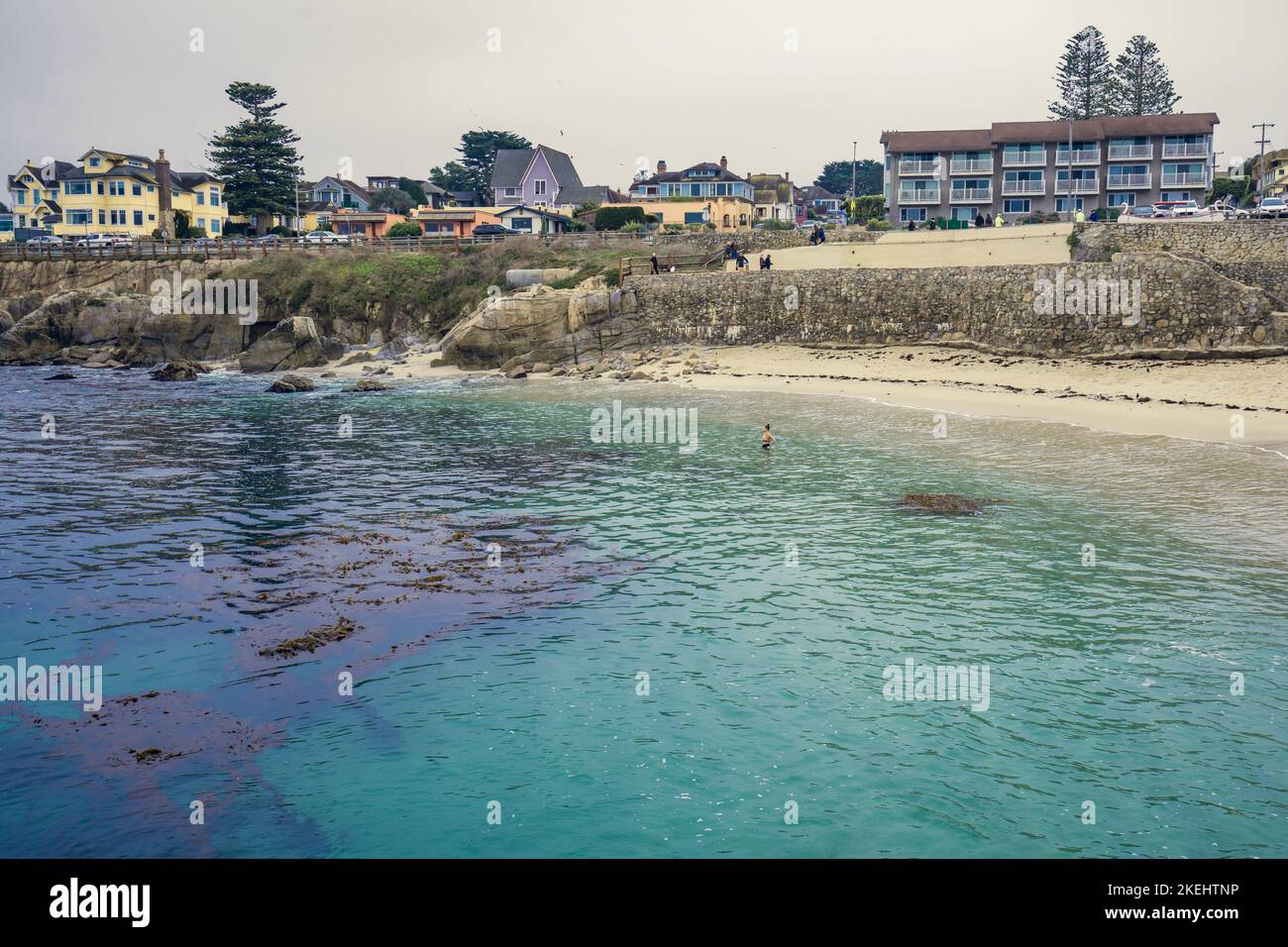 Monterey, California, USA - October 31, 2022. Lovers Point park and beach in Pacific grove. Landscaped community park is used for picnicking, fishing, Stock Photo