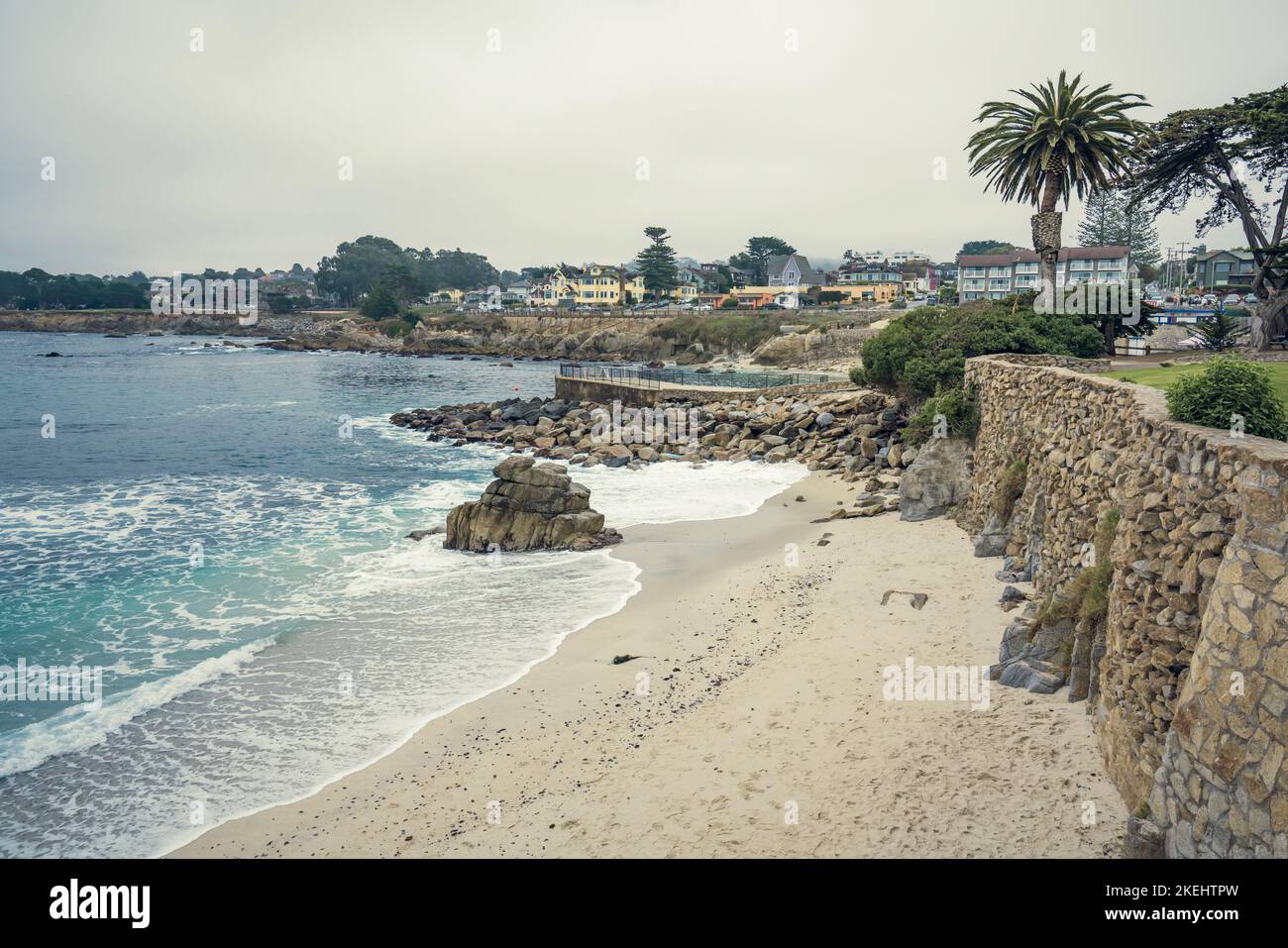 Monterey, California, USA - October 31, 2022. Lovers Point park and beach in Pacific grove. Landscaped community park is used for picnicking, fishing, Stock Photo
