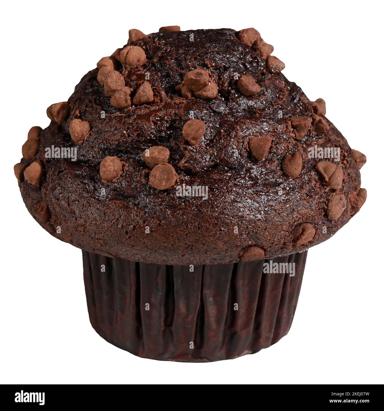 chocolate chip muffin isolated on white background  Stock Photo
