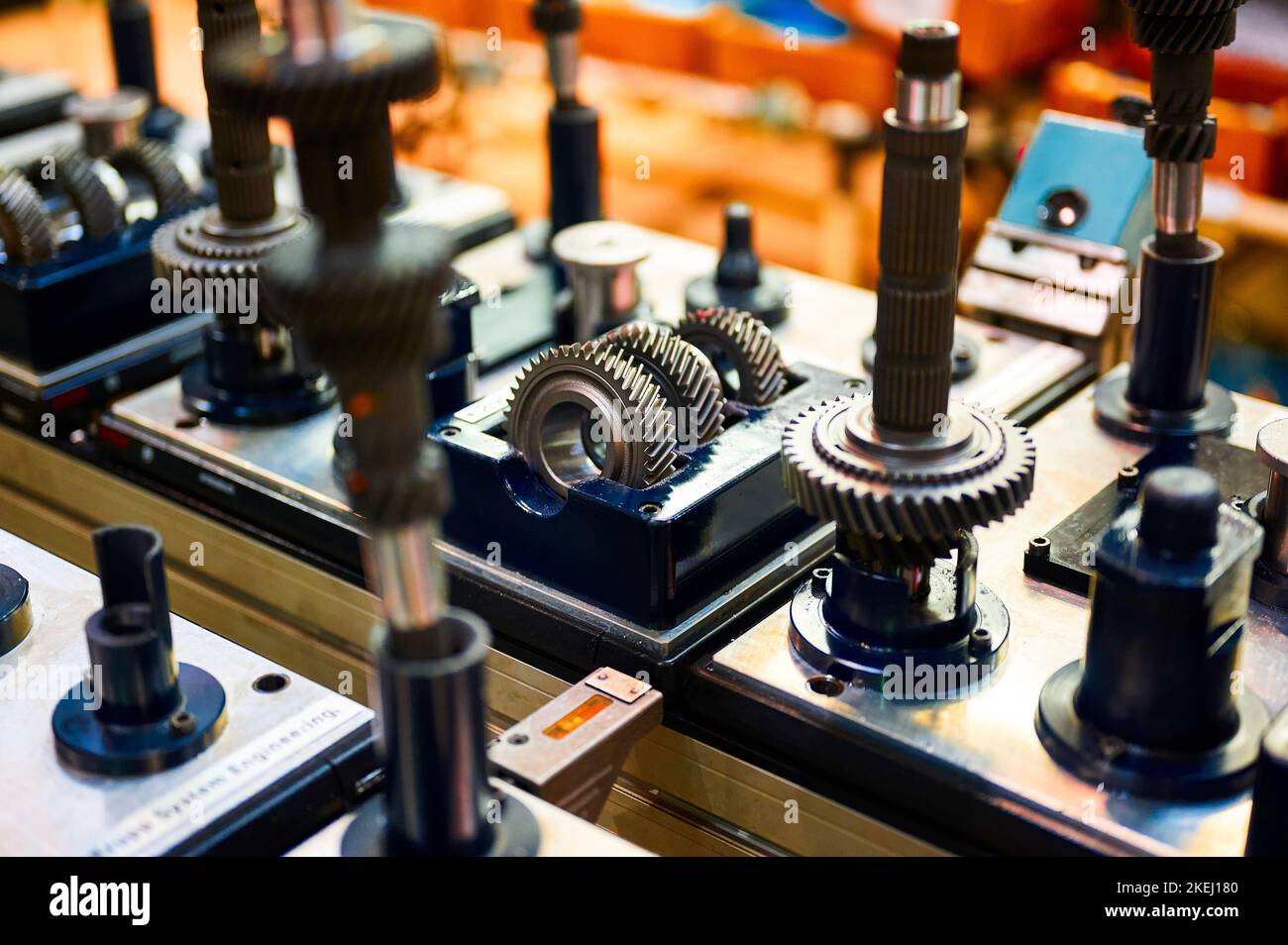 Gears set of car gearbox for different speed transmission Stock Photo