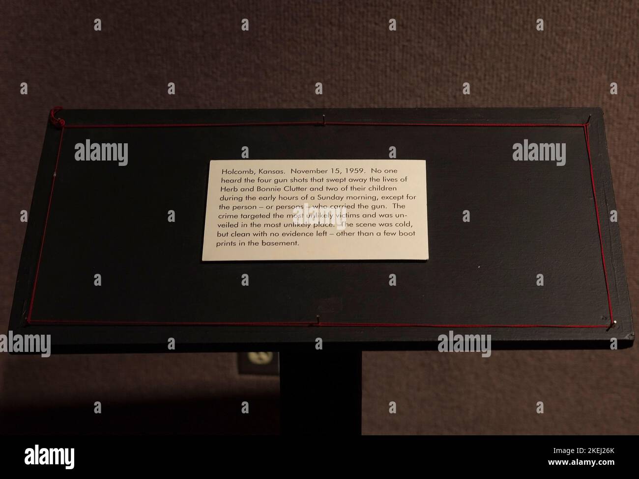 Kansas, USA. 8th Oct, 2022. The famous Clutter Home Murder images and other items are