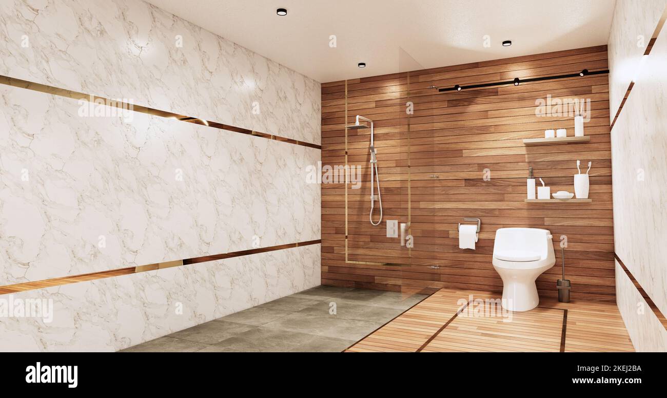 Granite Tiles white and black wall design Toilet, room modern style. 3D