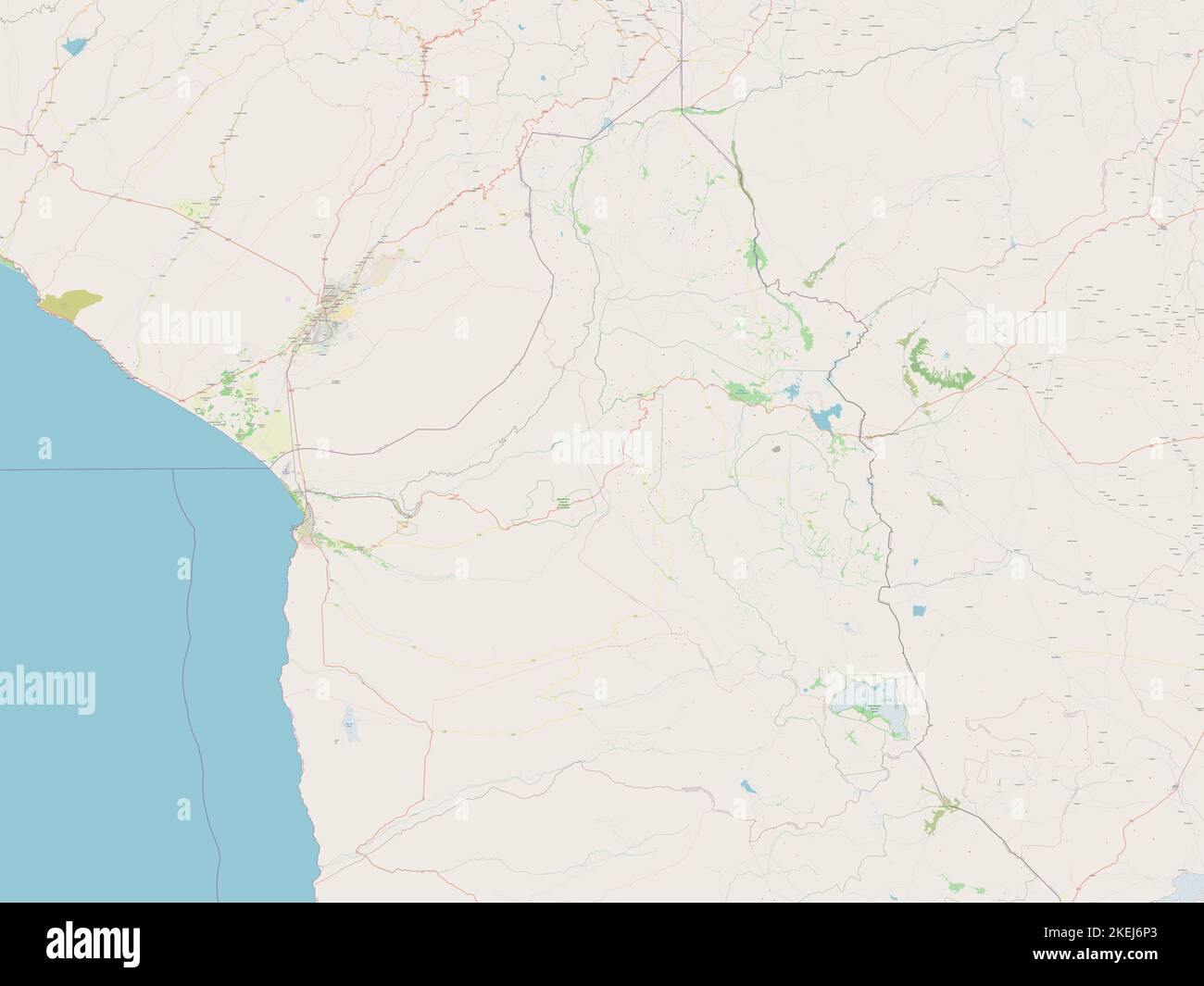 Arica y Parinacota, region of Chile. Open Street Map Stock Photo - Alamy