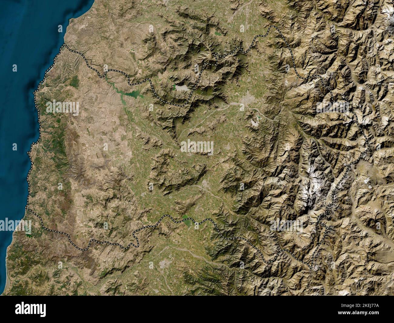 Libertador General Bernardo O'Higgins, region of Chile. Low resolution satellite map Stock Photo