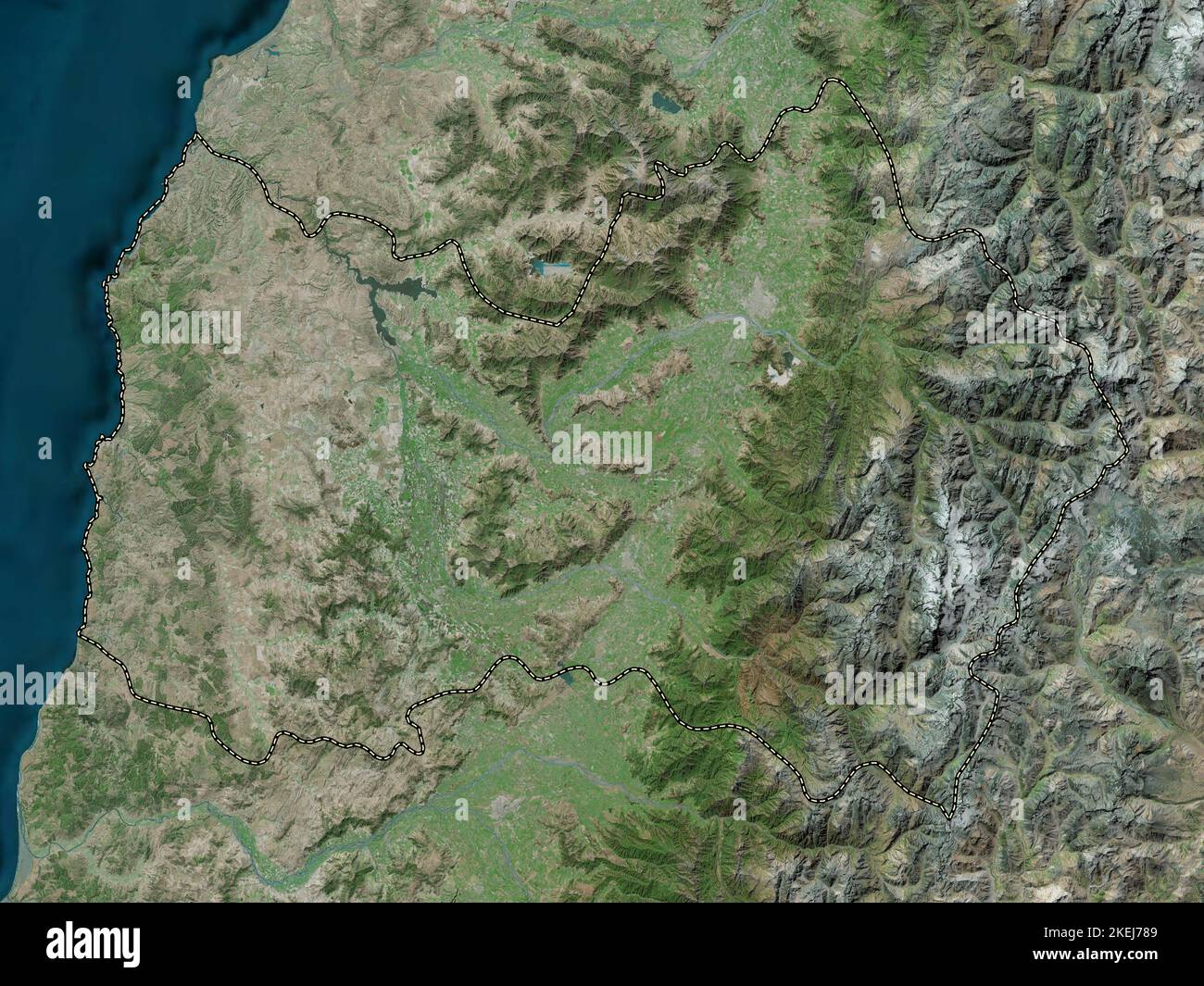 Libertador General Bernardo O'Higgins, region of Chile. High resolution satellite map Stock Photo