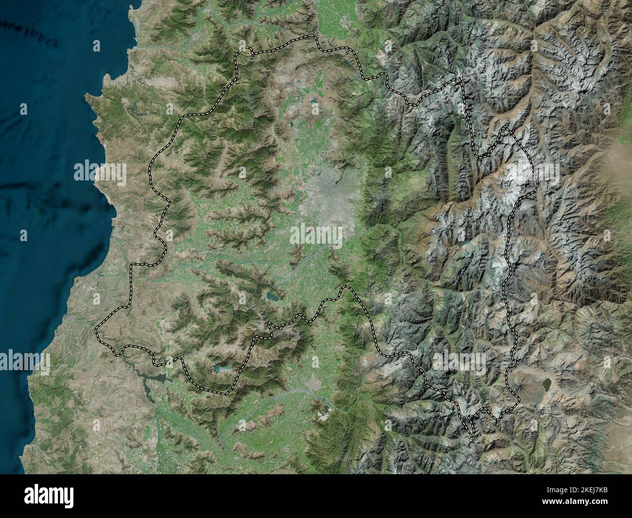 Region Metropolitana de Santiago, region of Chile. High resolution satellite map Stock Photo
