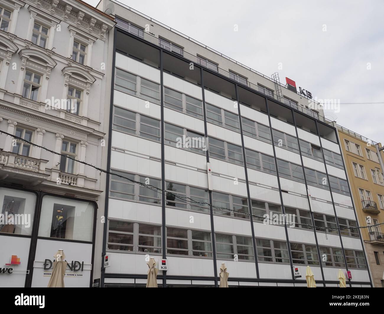 BRNO, CZECH REPUBLIC - CIRCA SEPTEMBER 2022: Moravska banka translation ...