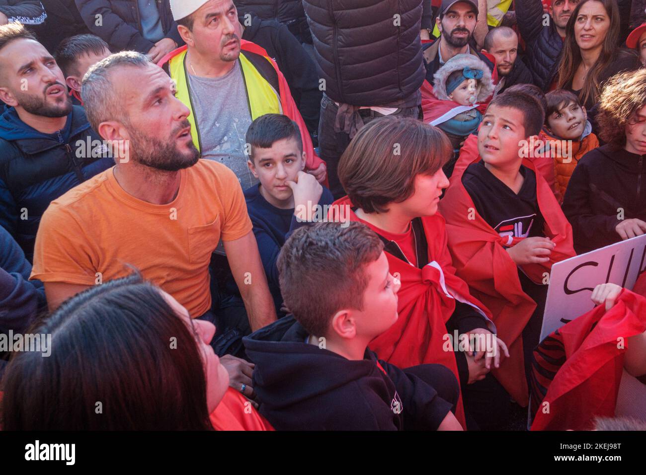 London based Albanians came out in large after Suella Braverman implied