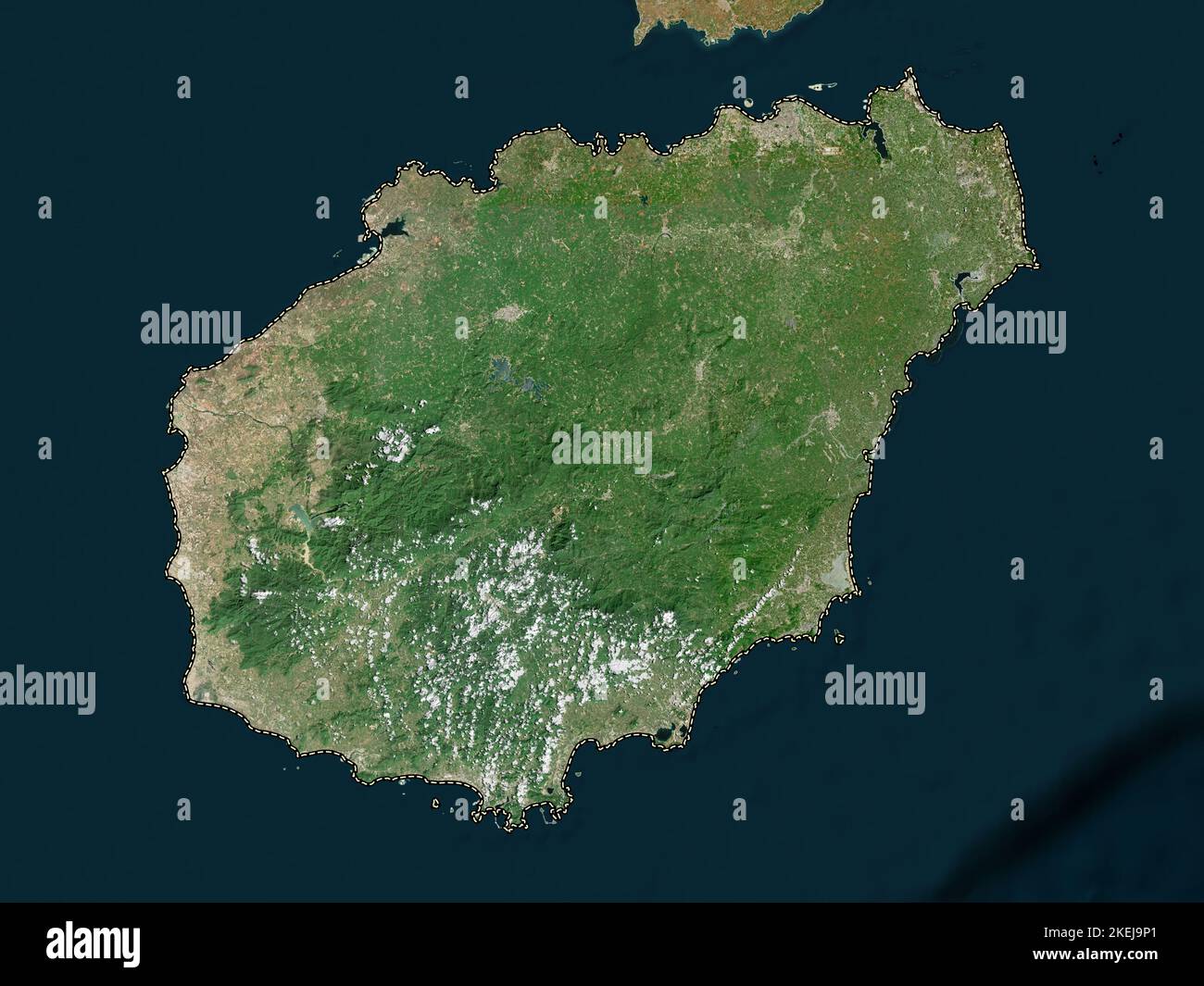 Hainan, province of China. High resolution satellite map Stock Photo