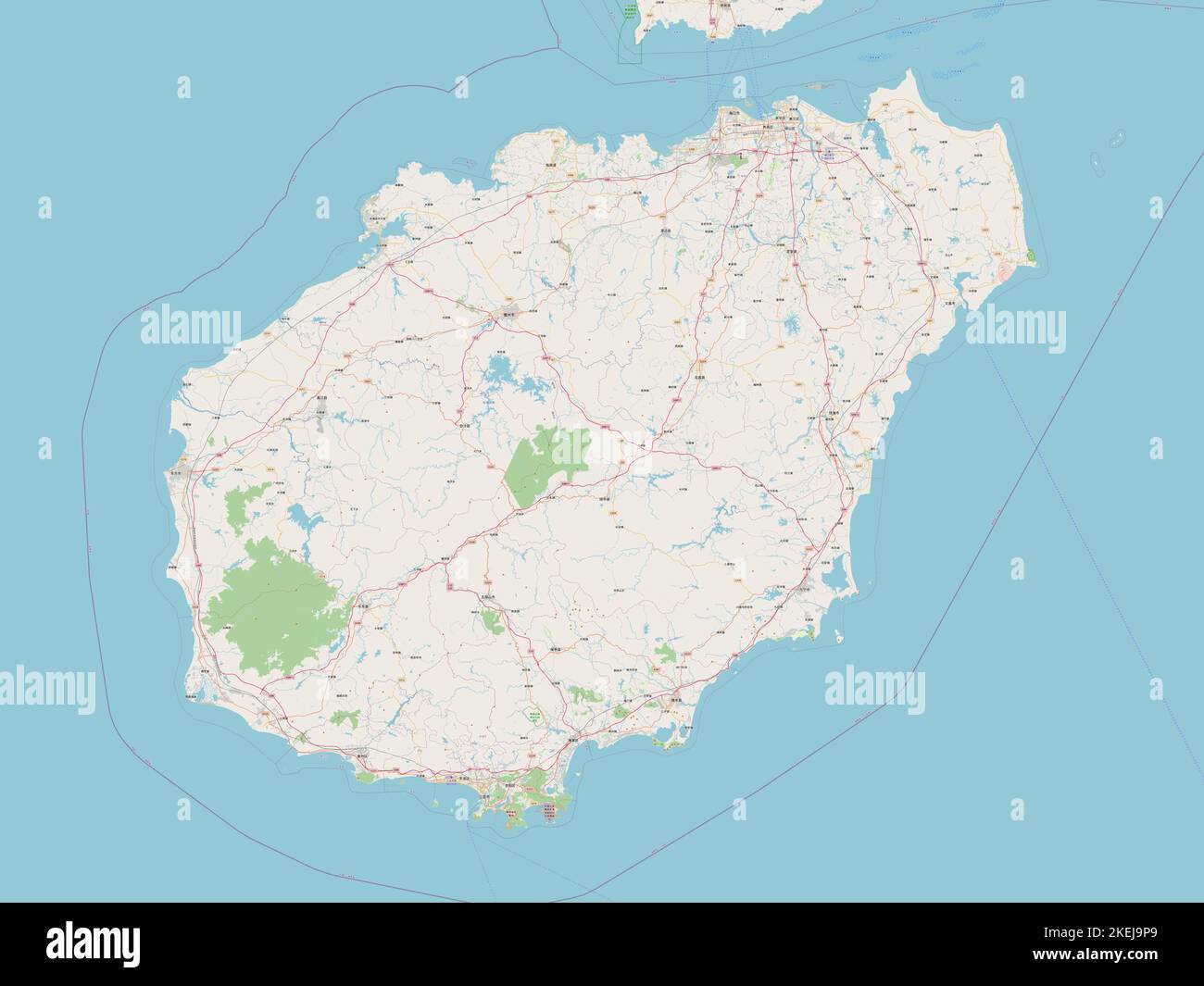 Hainan, province of China. Open Street Map Stock Photo