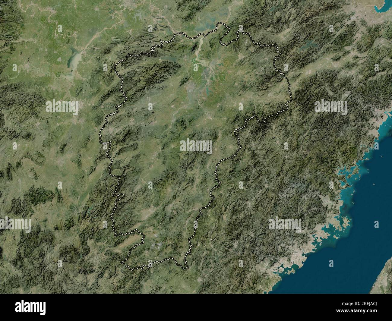 Jiangxi, province of China. Low resolution satellite map Stock Photo ...