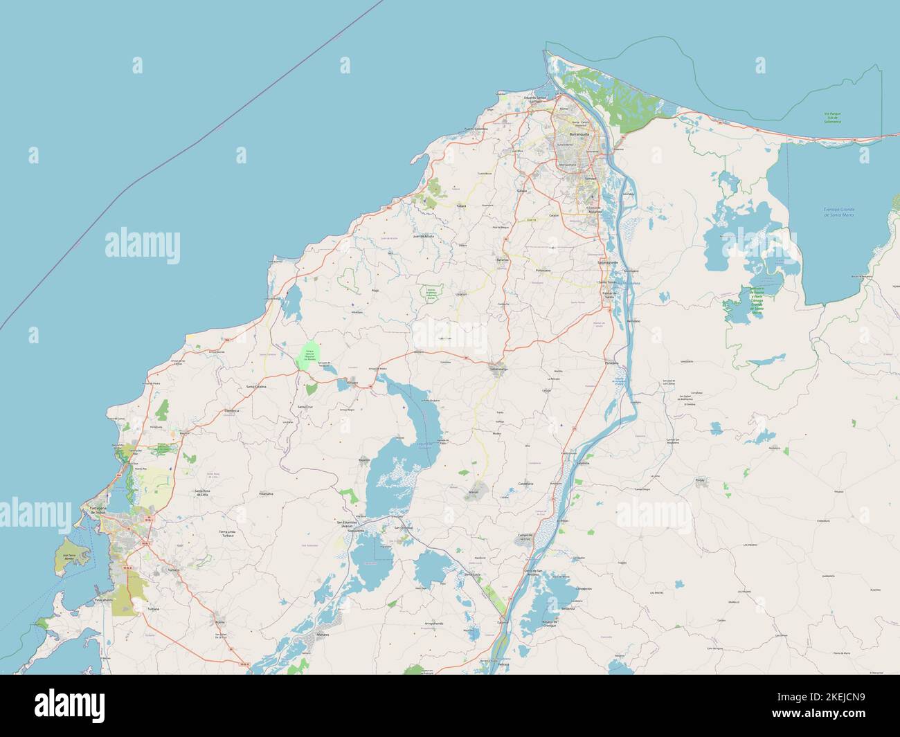 Atlantico, department of Colombia. Open Street Map Stock Photo Alamy