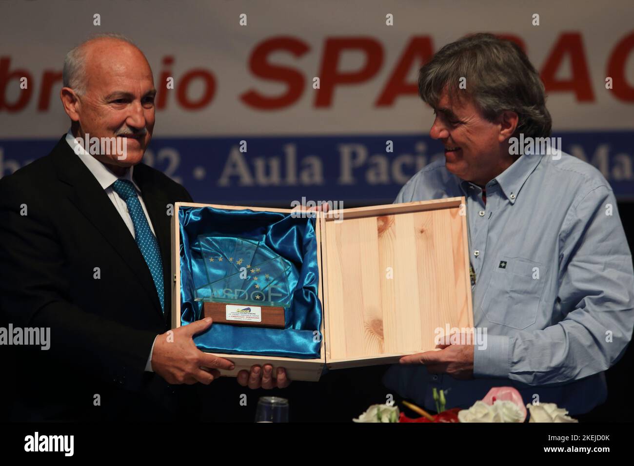 Cassino, Italia. 11 novembre 2022. Ambrogio Sparagna riceve il premio nazionale Asdoe 2022. Credit: Antonio Nardelli / Alamy Live News Stock Photo