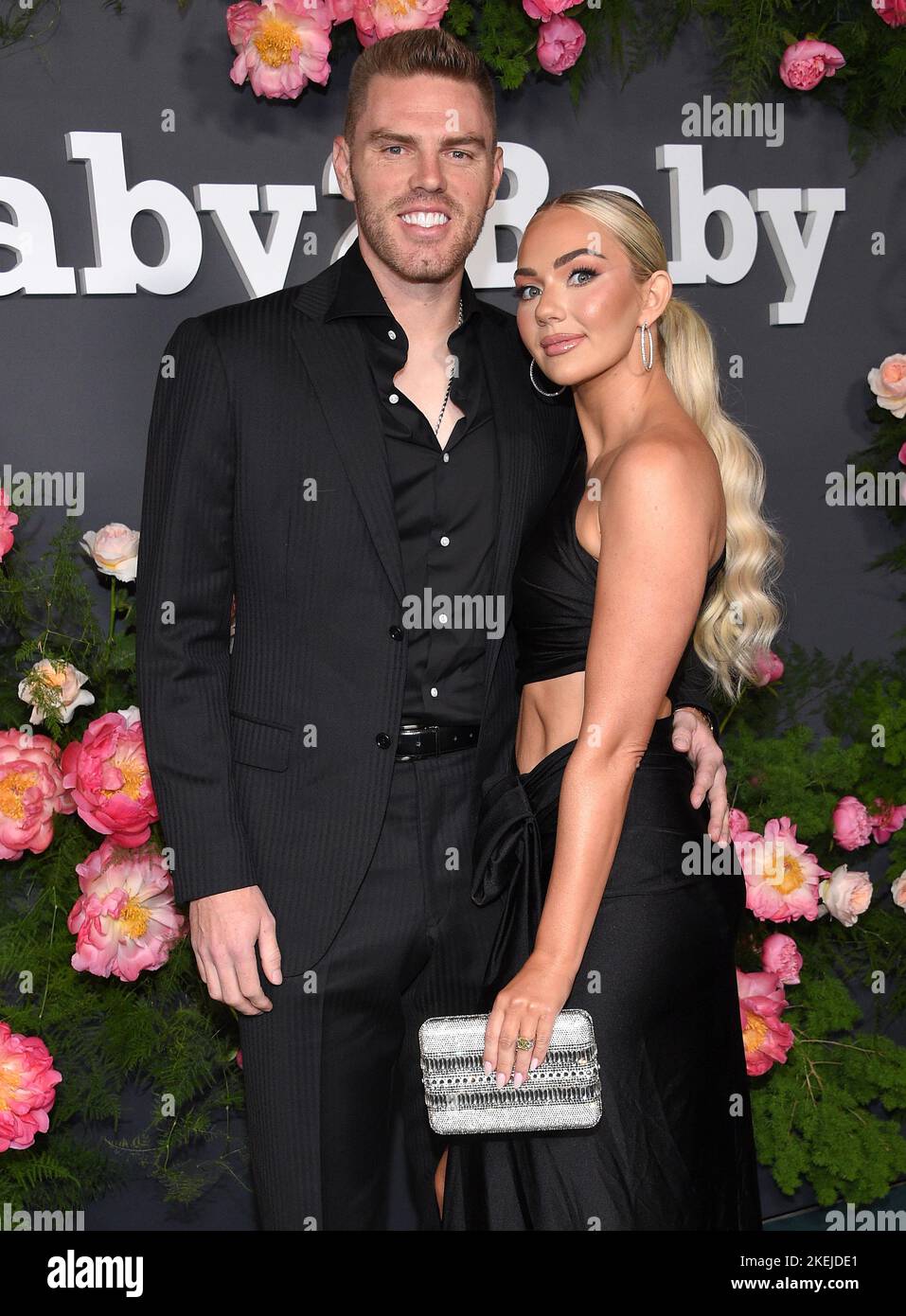 Freddie Freeman and Chelsea Freeman arriving to the 2022 Baby2Baby Gala