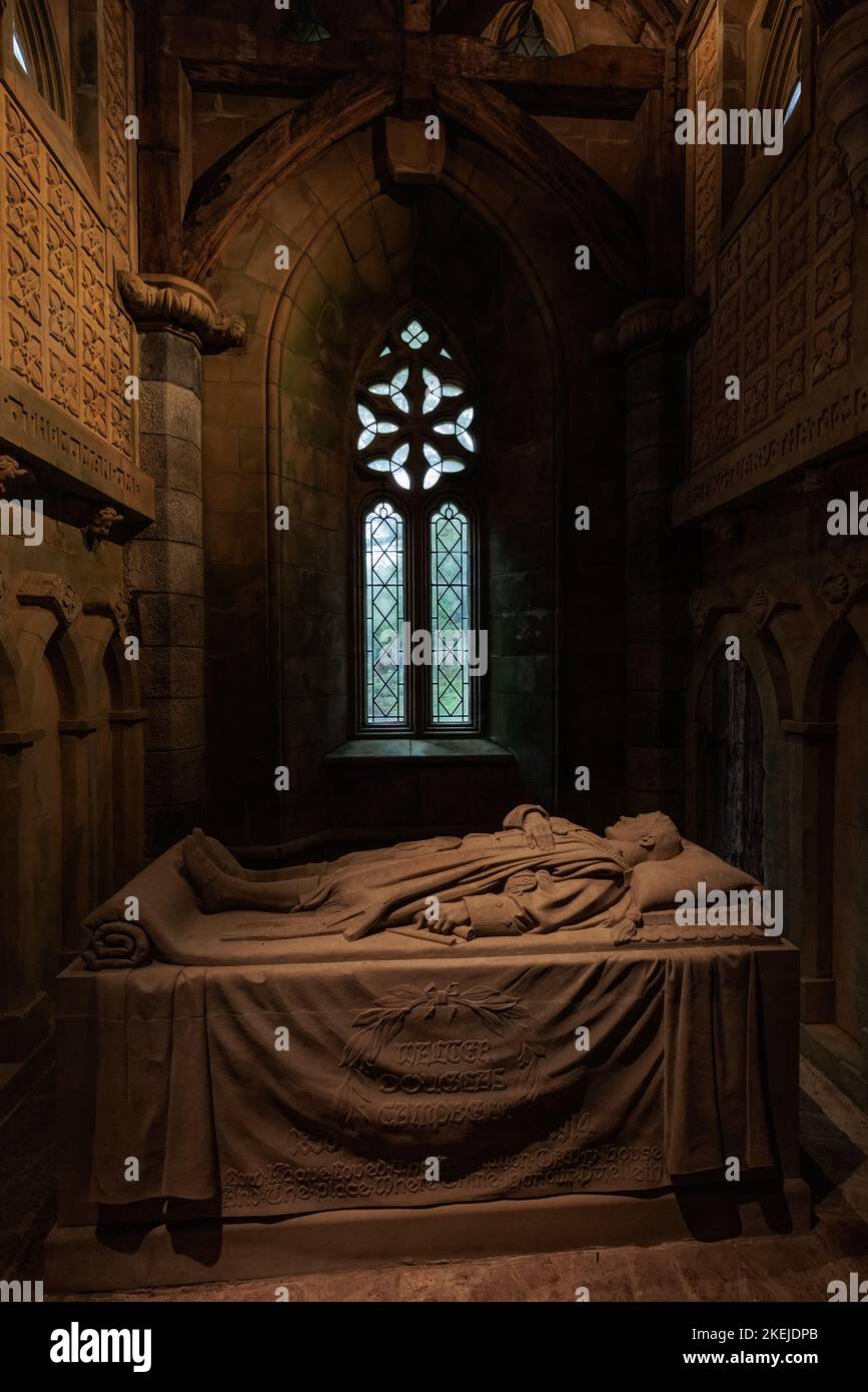 St Conan's Kirk Lochawe, Dalmally, Argyll, Scotland showing the founder Walter Campbell's  tomb Stock Photo