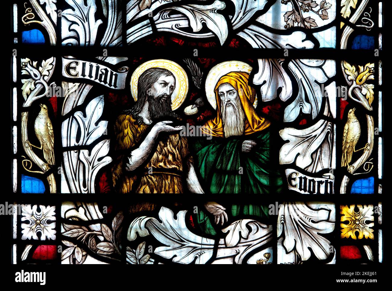Elijah and Enoch stained glass St Lawrence the Martyr Church Abbots Elijah and Enoch stained glass St Lawrence the Martyr Church Abbots