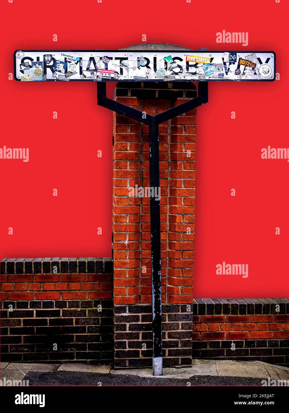 Sir Matt Busby Way by Old Trafford, Manchester United Stock Photo Alamy