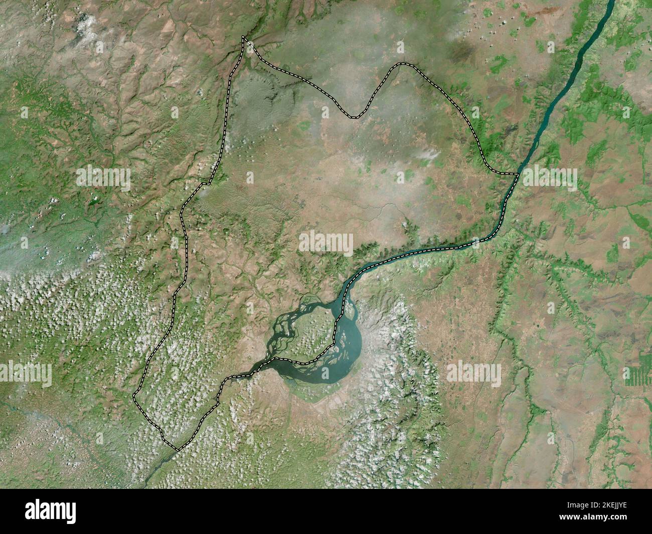 Brazzaville, region of Republic of Congo. High resolution satellite map Stock Photo