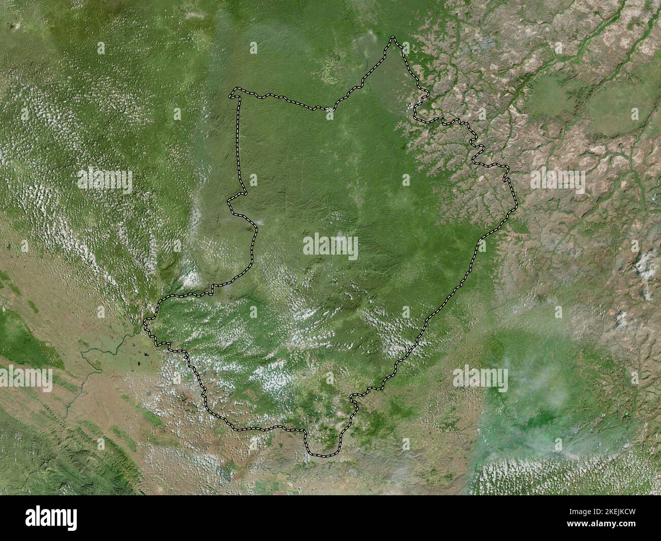 Lekoumou, region of Republic of Congo. High resolution satellite map Stock Photo