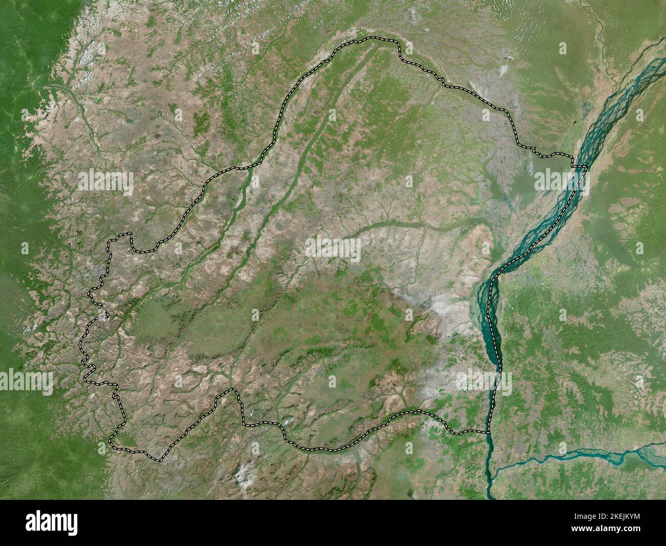 Plateaux, region of Republic of Congo. High resolution satellite map Stock Photo