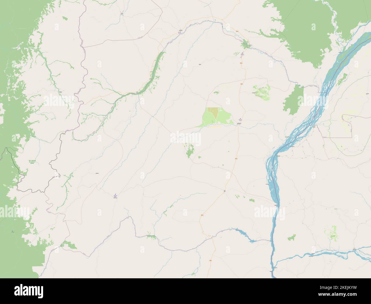 Plateaux, region of Republic of Congo. Open Street Map Stock Photo
