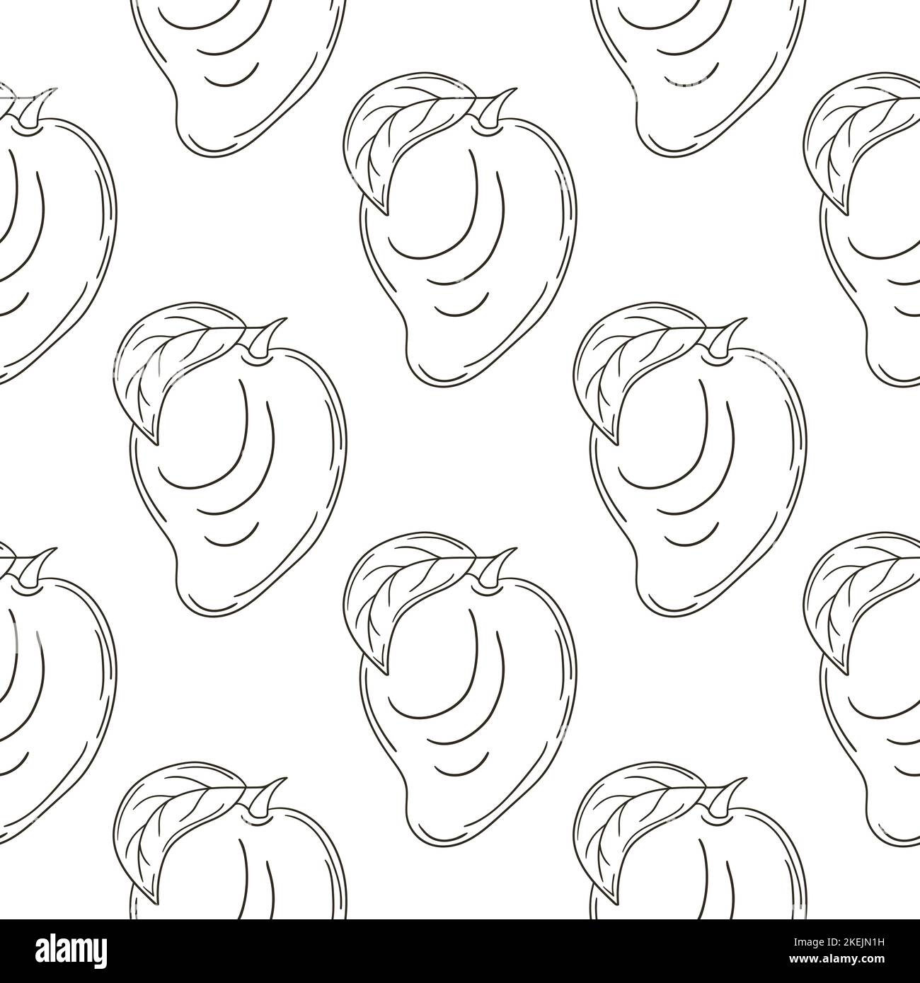 Mango. Monochrome pattern for kitchen, restaurant or shop. Illustration in hand draw style. Can be used for fabric Stock Vector Image & Art - Alamy