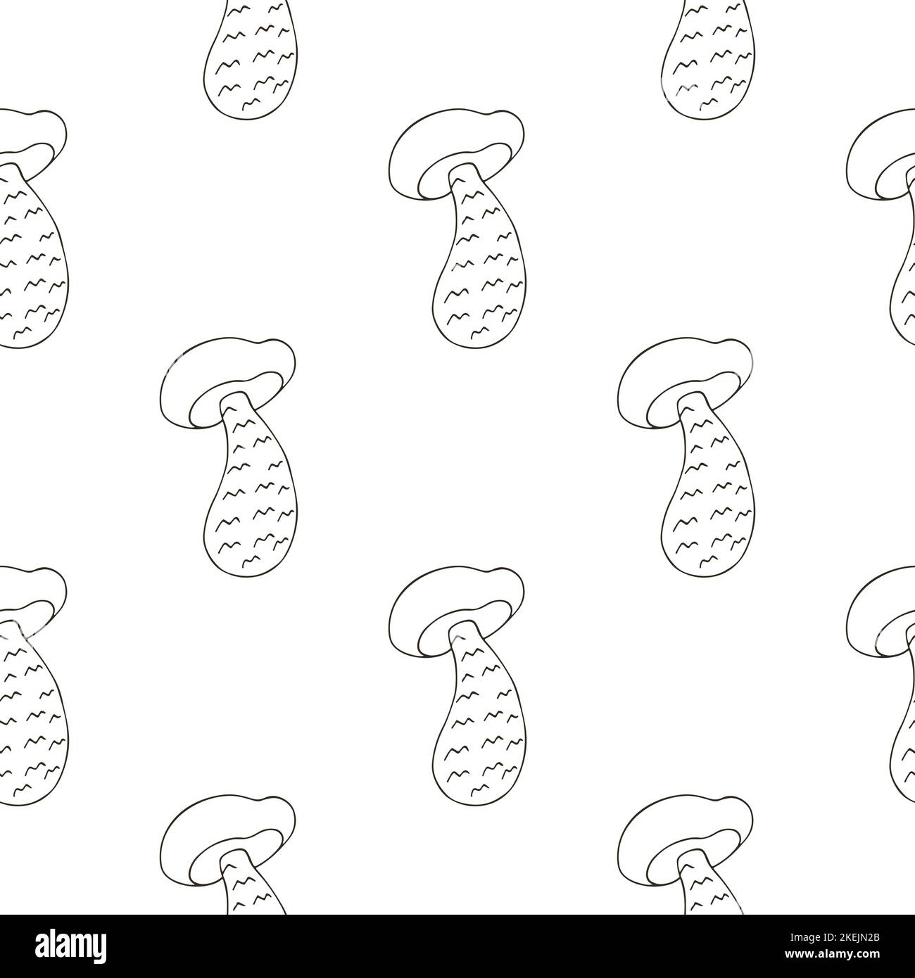 Cortinarius esculentus. Illustration in hand draw style. Seamless pattern for kitchen, restaurant. Can be used for fabric Stock Vector
