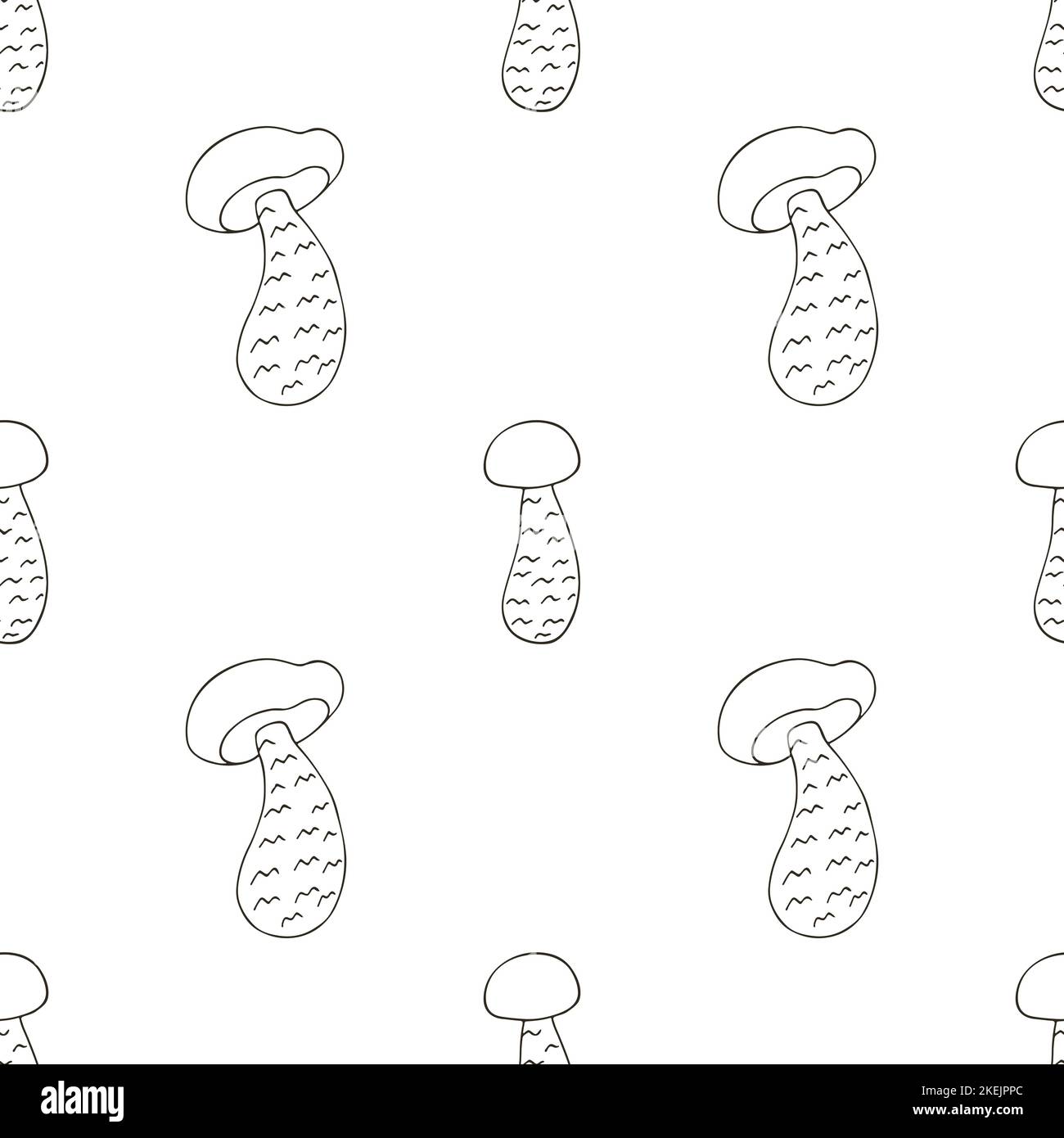 Cortinarius esculentus. Illustration in hand draw style. Seamless pattern for kitchen, restaurant or shop. Can be used for fabric, packaging and etc Stock Vector