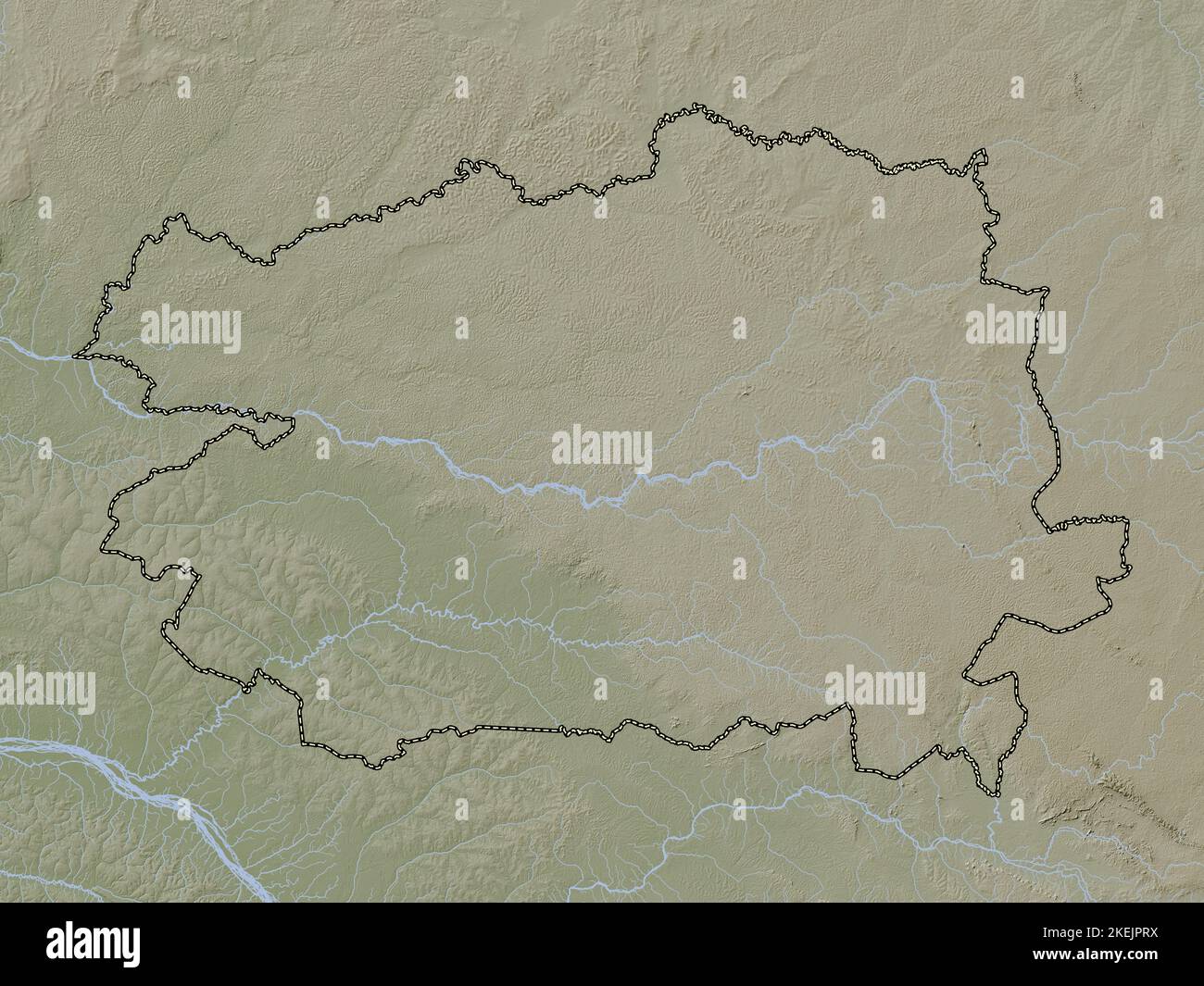 Bas-Uele, province of Democratic Republic of the Congo. Elevation map