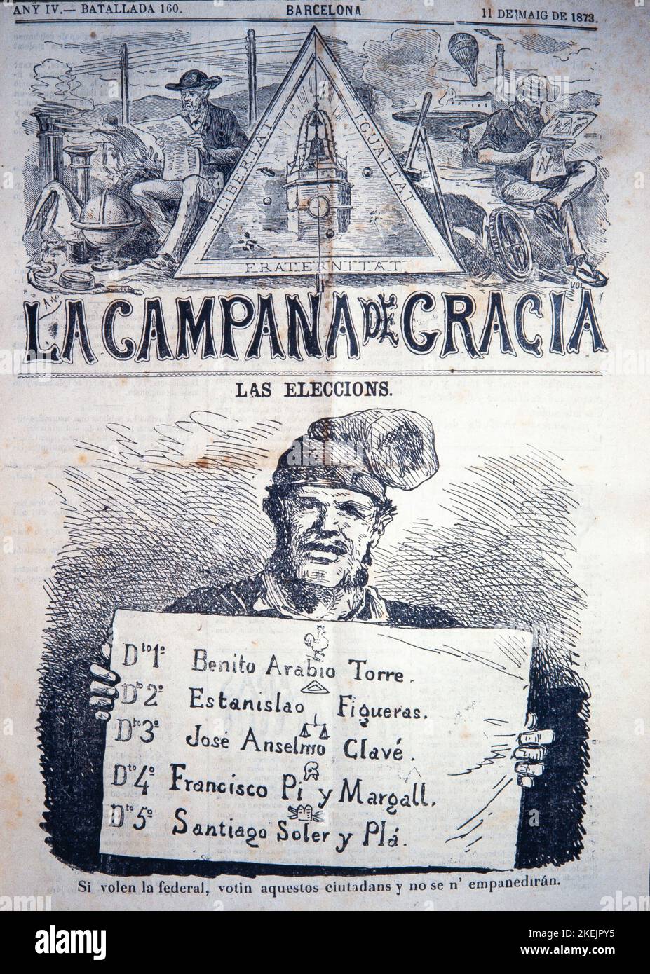 CAMPANA DE GRACIA 11 DE MAYO DE 1873. REPUBLICA FEDERAL. MUSEO DE HISTORIA  DE LA CIUDAD DE BARCELONA Stock Photo - Alamy