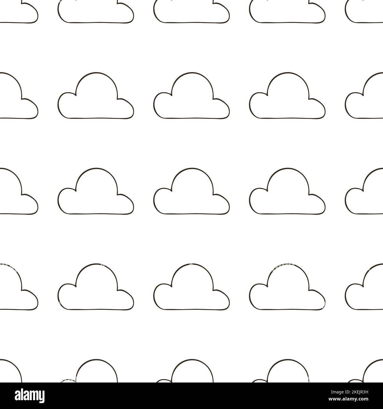 Seamless pattern with clouds. Illustration in hand draw style. Can be ...
