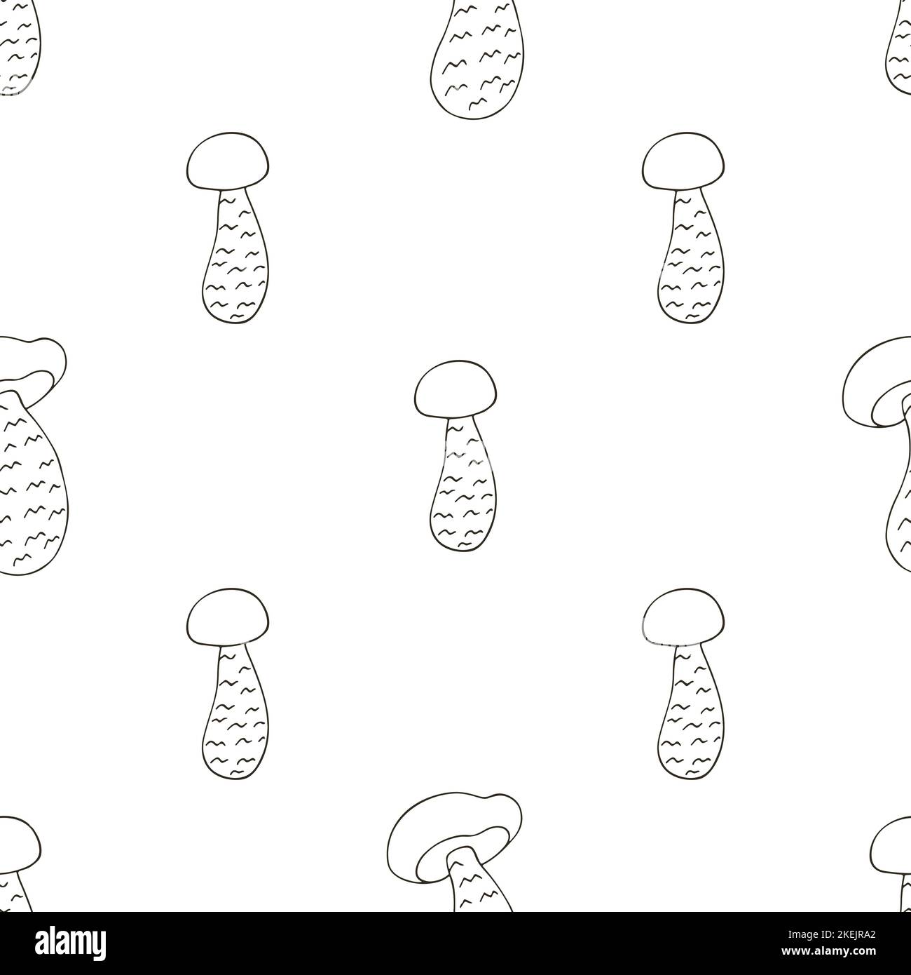 Cortinarius esculentus. Illustration in hand draw style. Seamless pattern for kitchen, restaurant or shop. Can be used for fabric, packaging, wrapping Stock Vector
