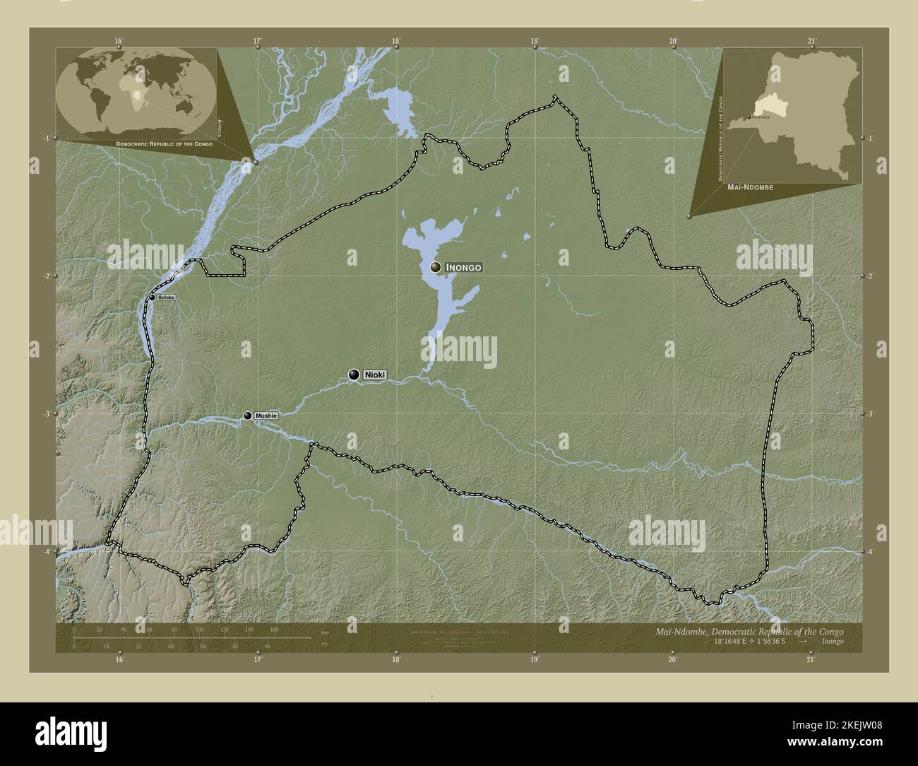 Engombe Mapa Rd Mai-Ndombe, province of Democratic Republic of the Congo. Elevation map ...