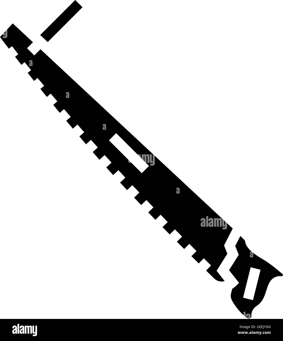 crosscut hand saw glyph icon vector illustration Stock Vector Image ...
