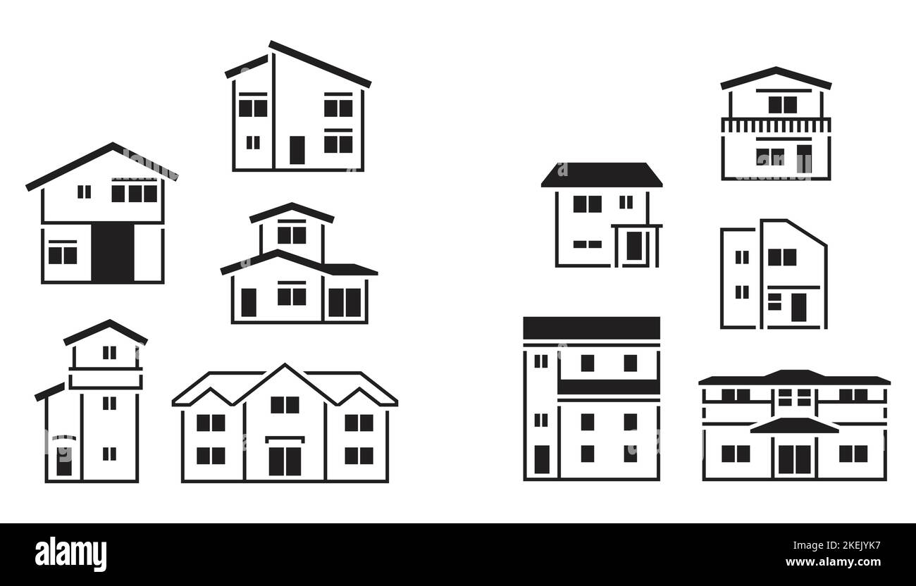 different type of houses icons set vector Stock Vector Image & Art - Alamy