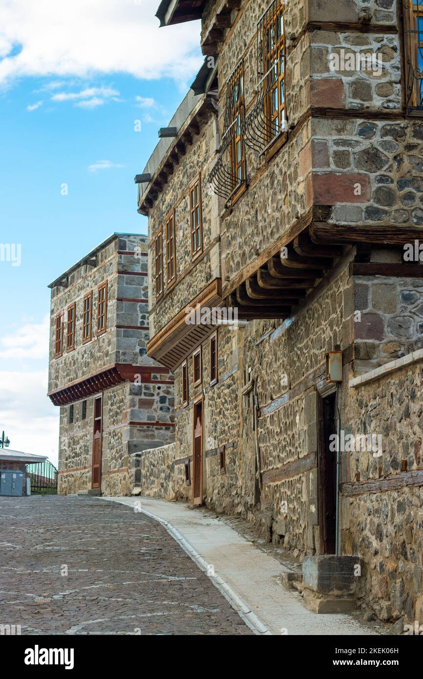 Anatolian stone houses. Erzurum stone houses. Historic stone houses