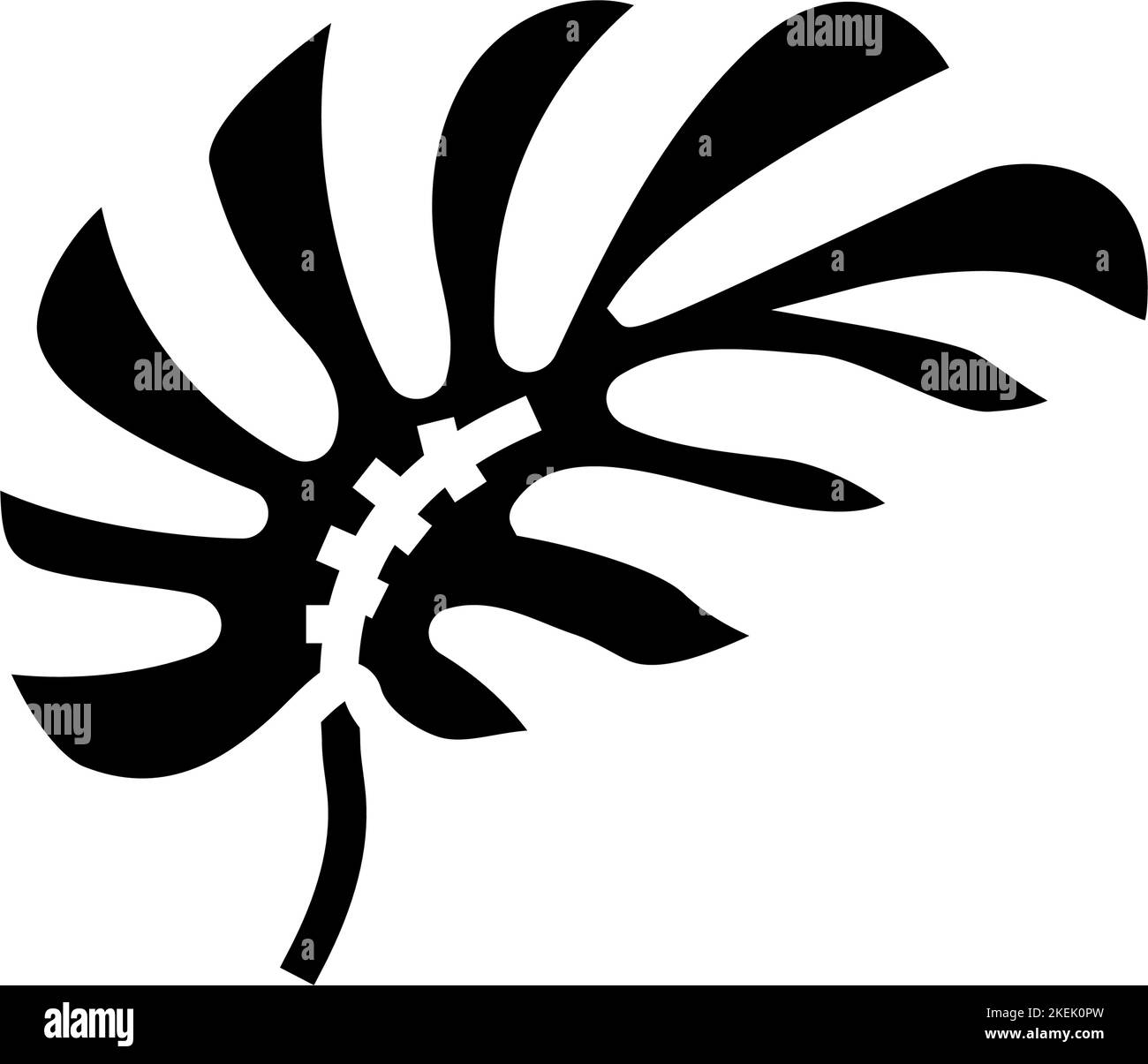 monstera leaf plant glyph icon vector illustration Stock Vector Image ...