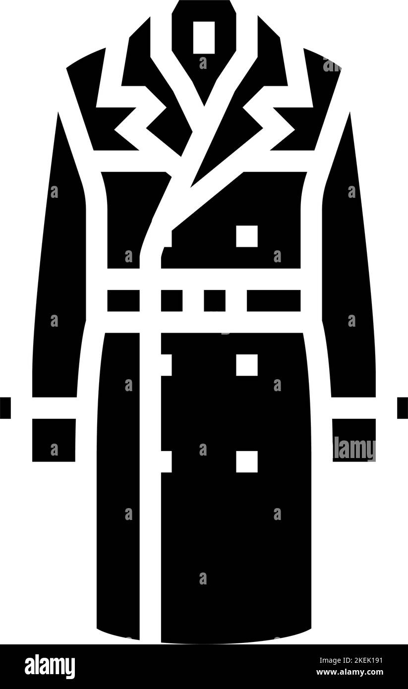 trench outerwear male glyph icon vector illustration Stock Vector