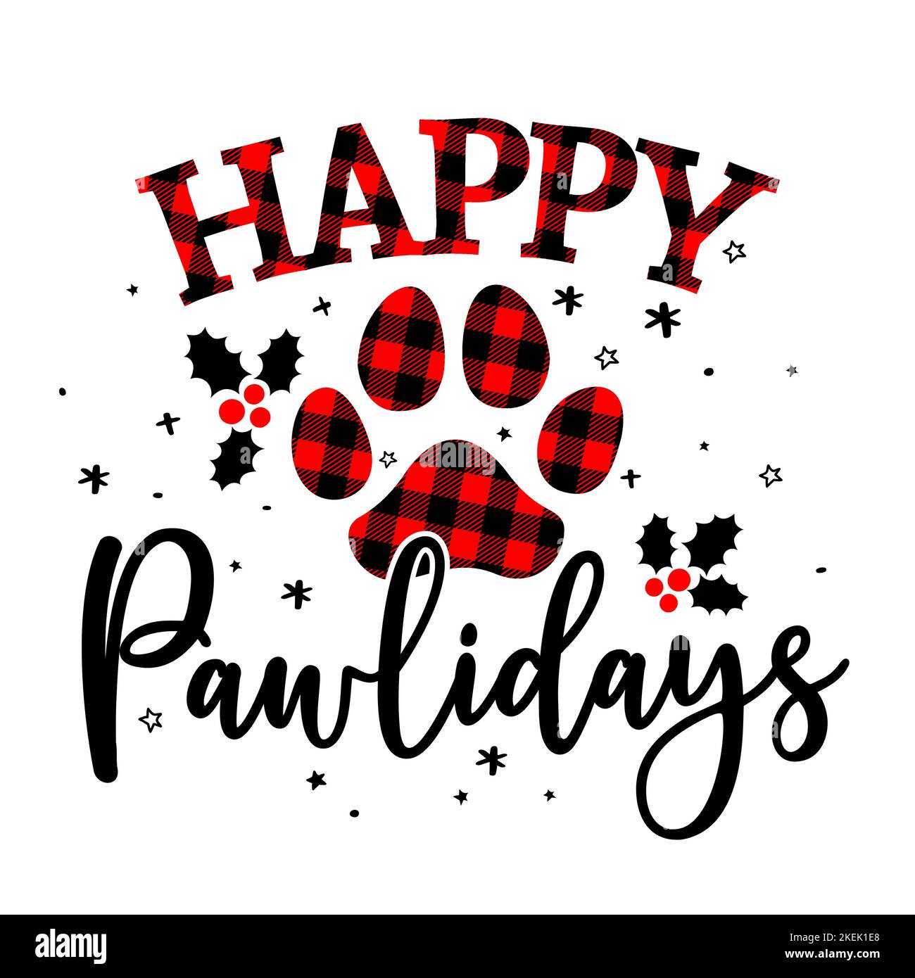 Happy pawlidays (Holidays)- Paw print shaped dog or cat paw prints for