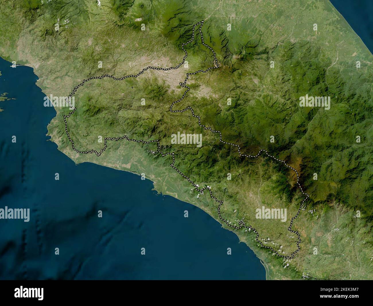 San Jose, province of Costa Rica. Low resolution satellite map Stock