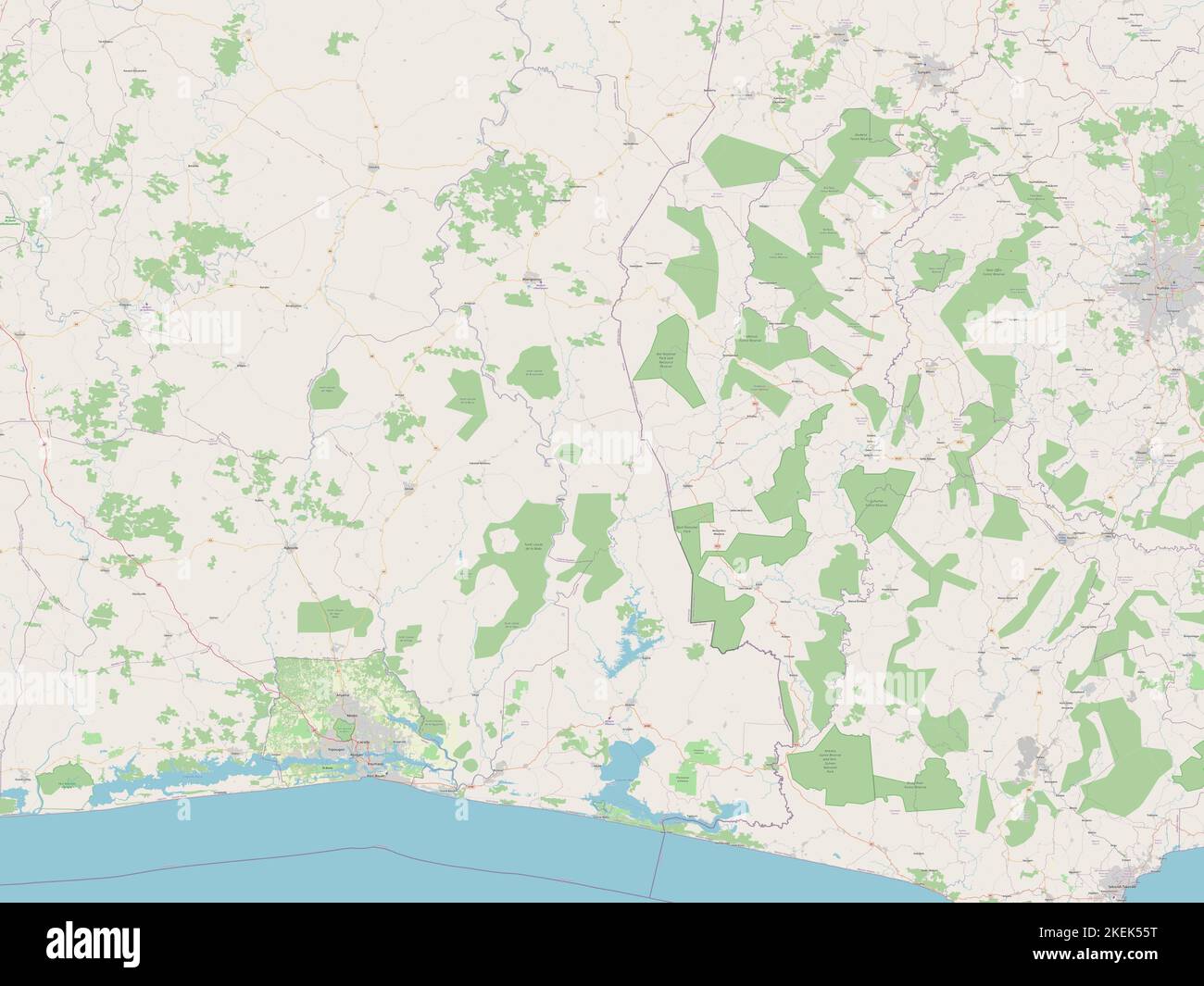 Comoe, district of Cote d'Ivoire. Open Street Map Stock Photo Alamy